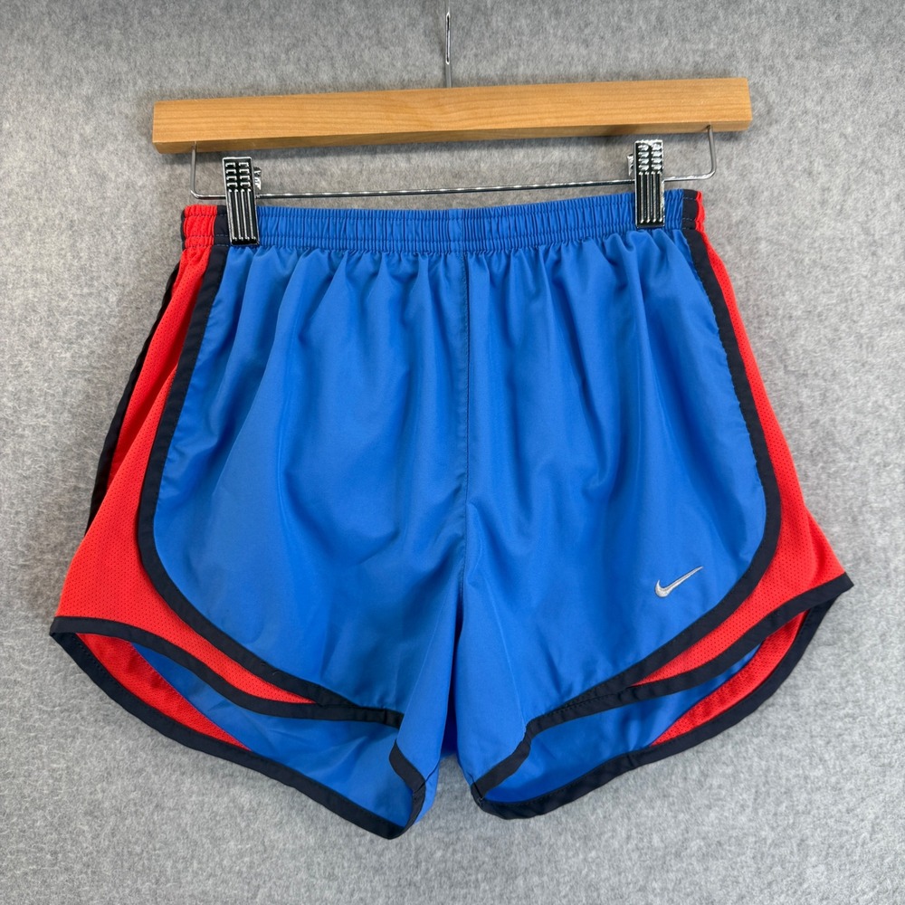 Nike DriFit Womens Size Small Athletic Shorts Built In Liner Blue Orange Running